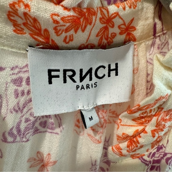 FRNCH Mandy Le Zoo Butterfly Print Belted Mini Shirt Dress Size Medium - Picture 4 of 8